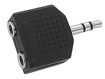 3,5mm stereo JACK han til 2 x 3,5mm stereo JACK hun