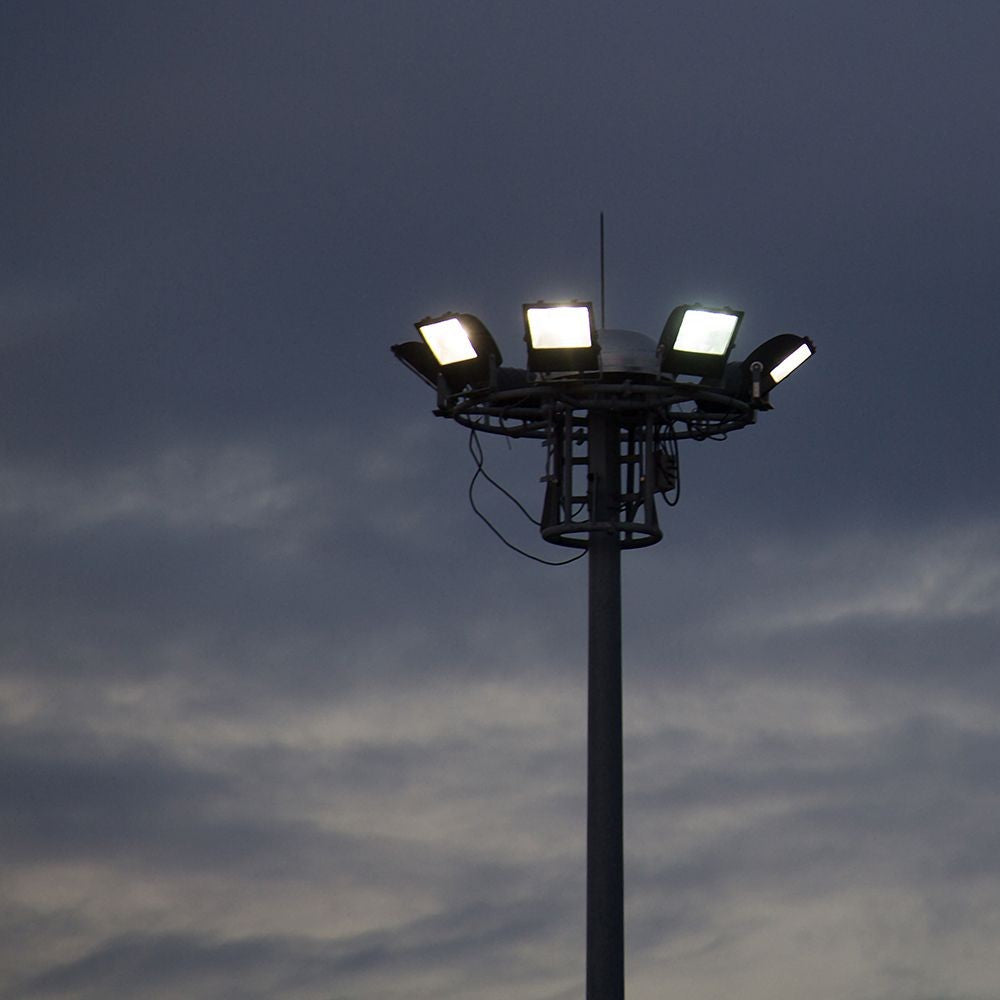 50W LED Projektør - 6400K Sort Hus, Grå Glas, 185lm/W - V-Tac Evolution serie med 5 års garanti