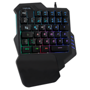 Enhånds-gamingtastatur - RGB, håndledsstøtte