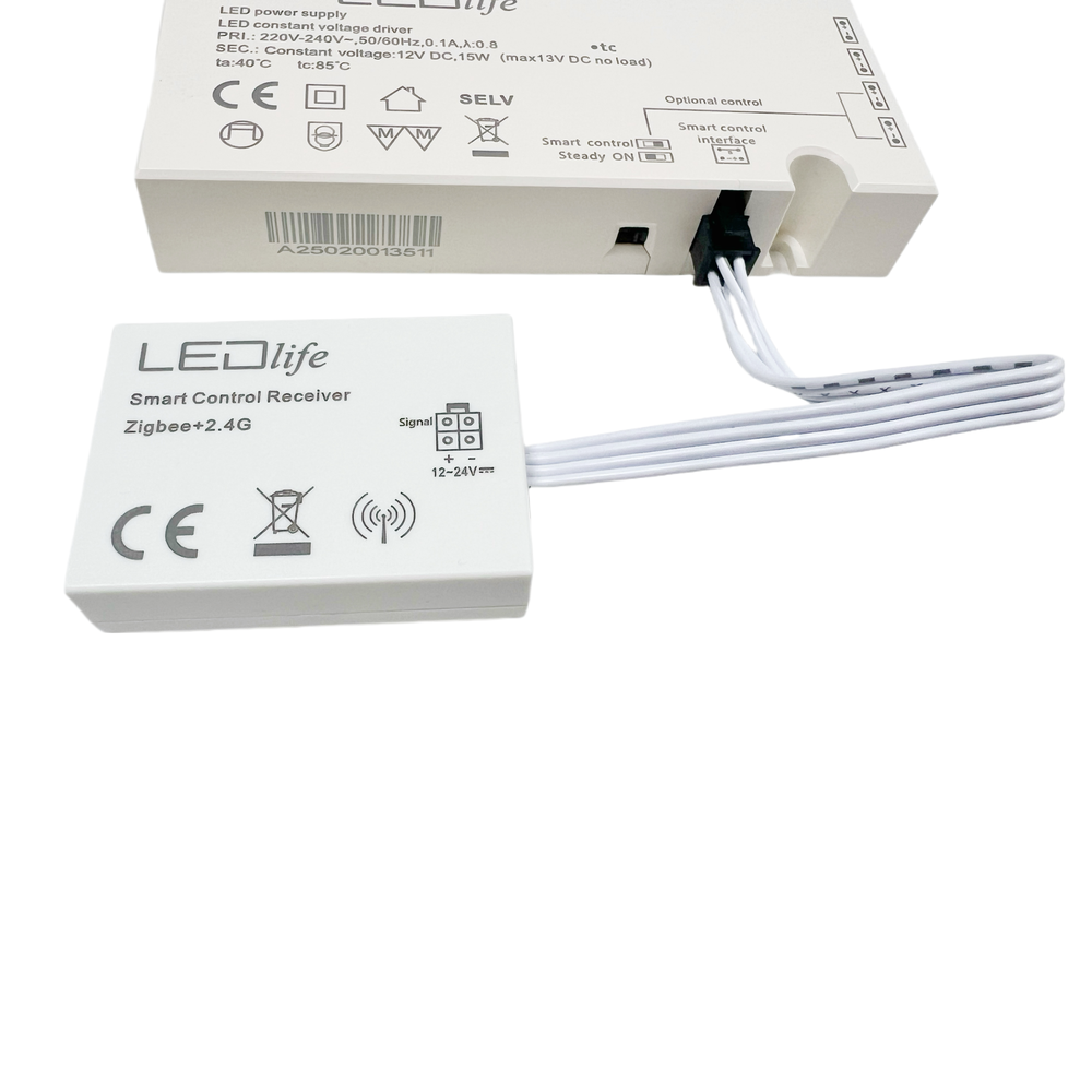 LEDlife Zigbee strømforsyning 60W til Sono og Reco møbelspot, Hue kompatibel, RF, max. 6 spot inkl. fjernbetjening