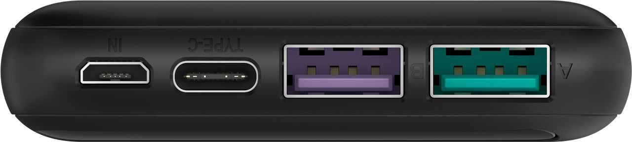 Powerbank m. LED display - USB-C PD / QC, 5V / 5A, 10,000mAh