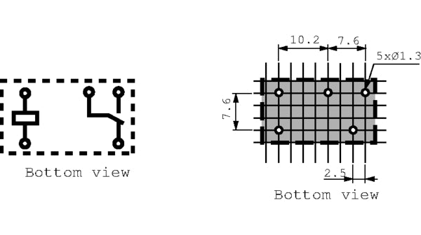 Miniature relæ - 24VDC / 5A, 1 x skifte (SPDT)