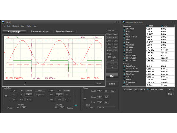 Mini 2 kanal PC USB oscilloskop