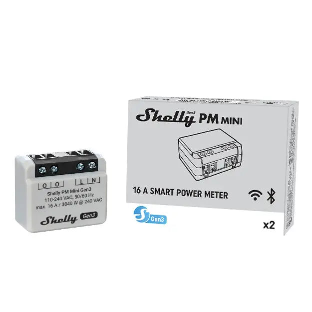 Shelly PM Mini (GEN 3) - WiFI effektmåler u/relæ