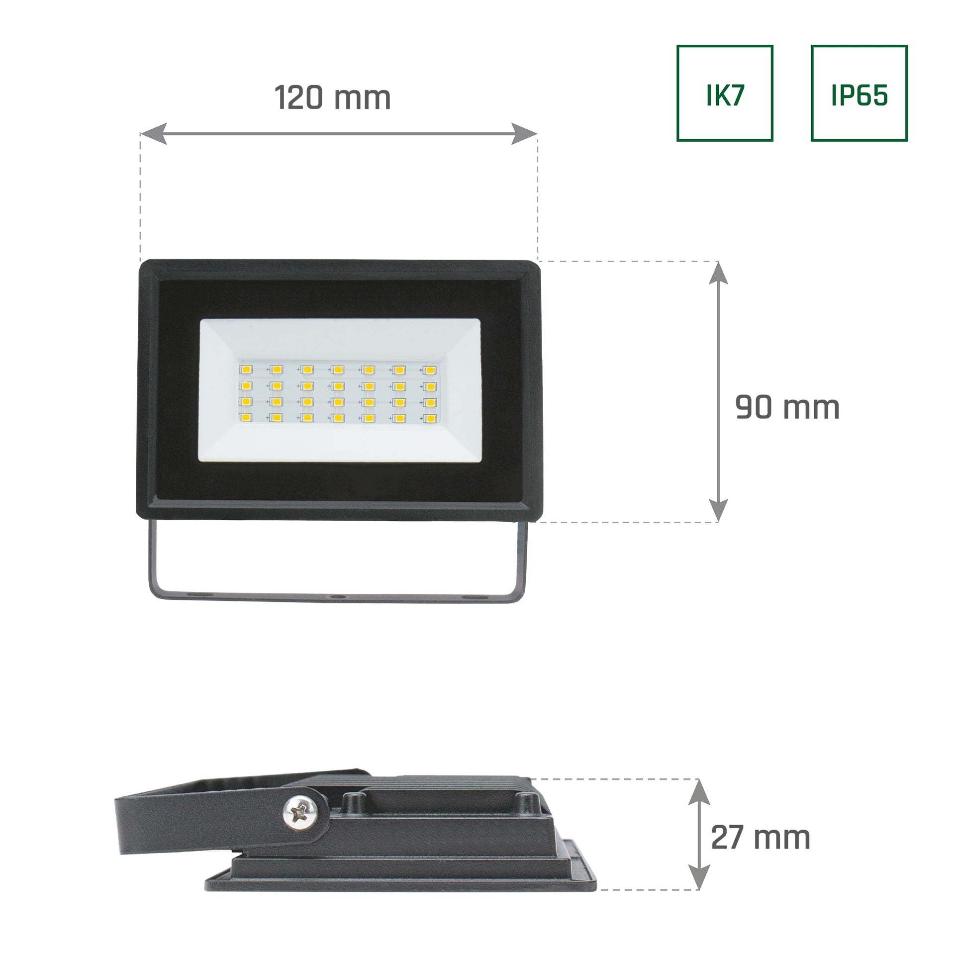20W LED Projektør 4000K 1750 Lumen