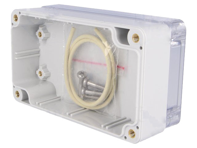 G203C plastkabinet - Klart låg, IP65 (115x65x40mm)