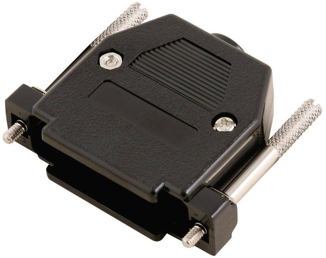 Hus for D-SUB - 25pol (og 44pol HD), sort plast