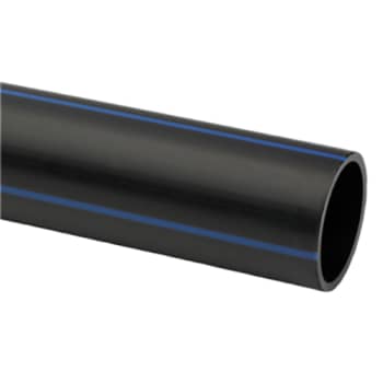 Uponor 75 mm PE100RC PN16 SDR11 rør, sort/blå, 6 m