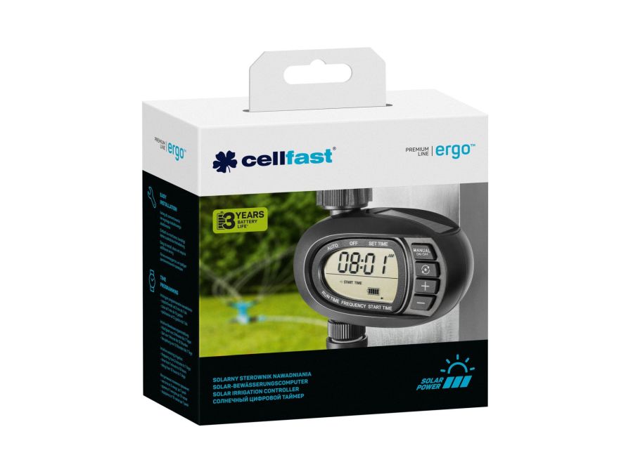 Digital vandingstimer med solcelleopladning