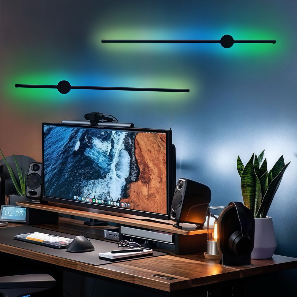 Justerbar RGBIC Væglampe med Bluetooth og USB 5V – 7.5W