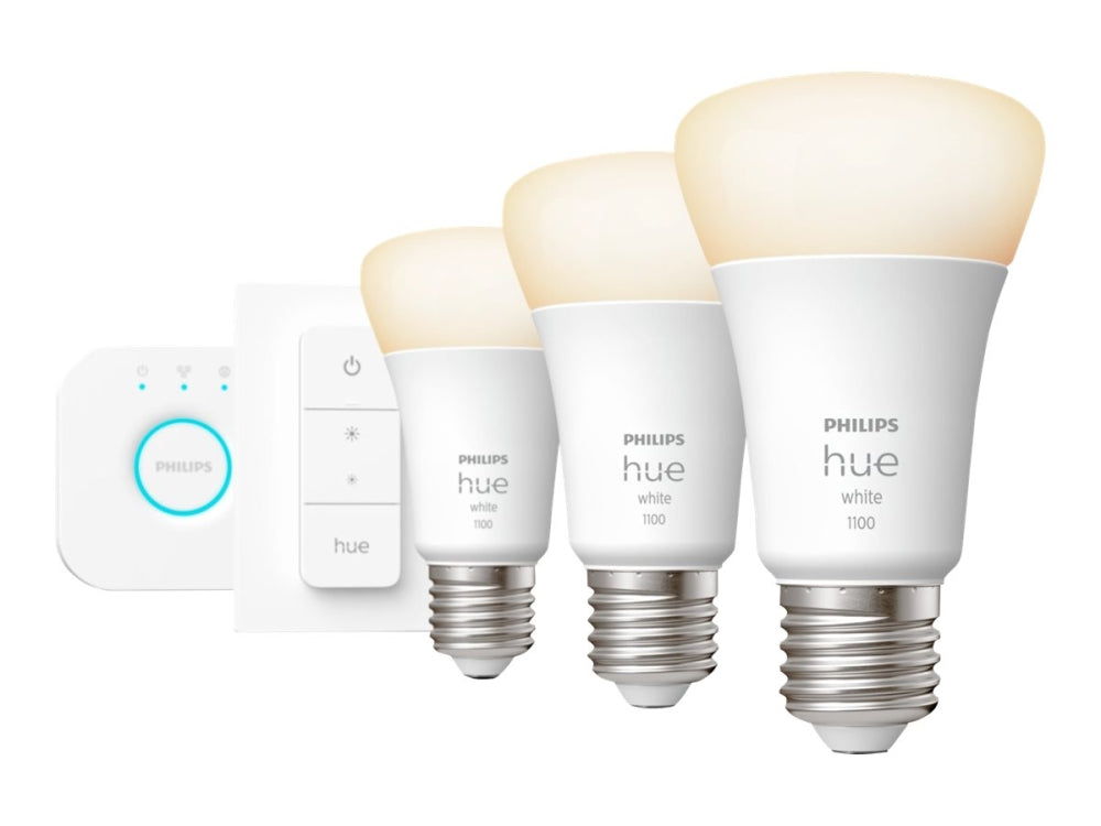 HUE White Starter Kit - 3 x 9,5W E27 A60 LED pære (BT)