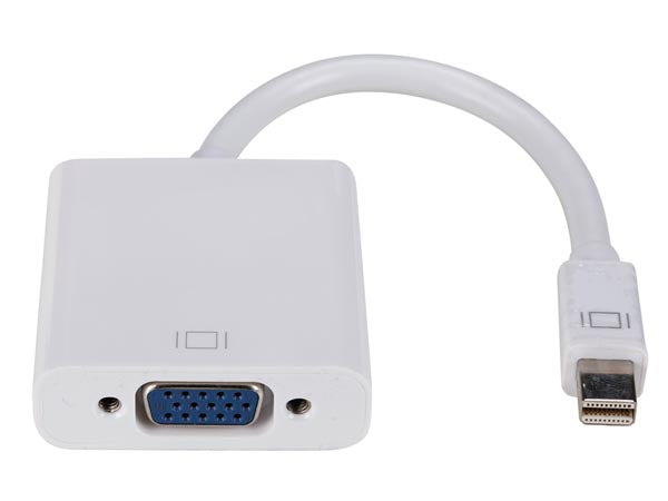 DisplayPort adapter - Mini DP han til VGA hun, Hvid (0,1m)