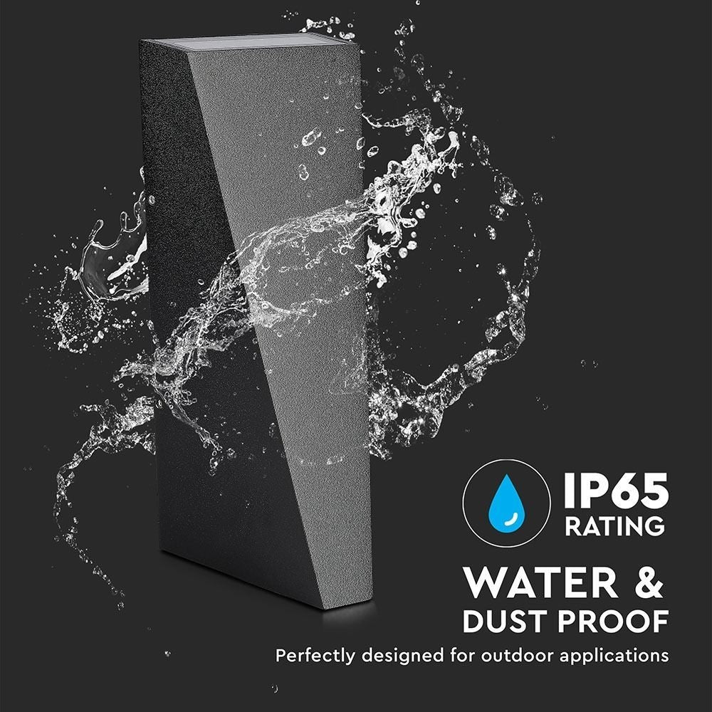 V-Tac 6W LED Udendørs Væglampe - IP65, 230V, inkl. Lyskilde (Erstatter 50W, 660lm, RA 80)