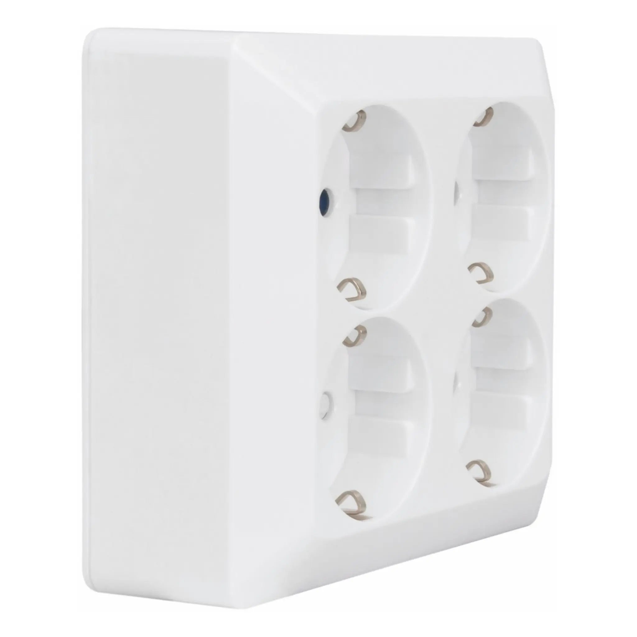 Stikkontakt schuko med 4 udtag i hvid