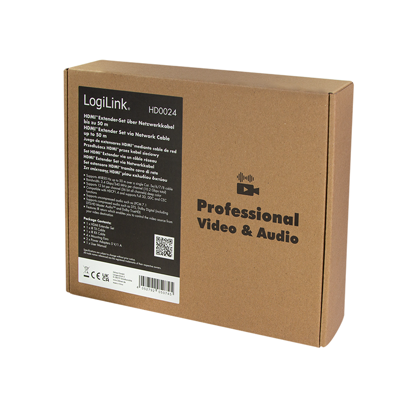 HDMI extender over LAN (50m) - 4K/30Hz, IR