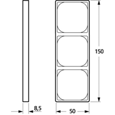 LK Fuga ramme Baseline 50 3m - stålmetallic