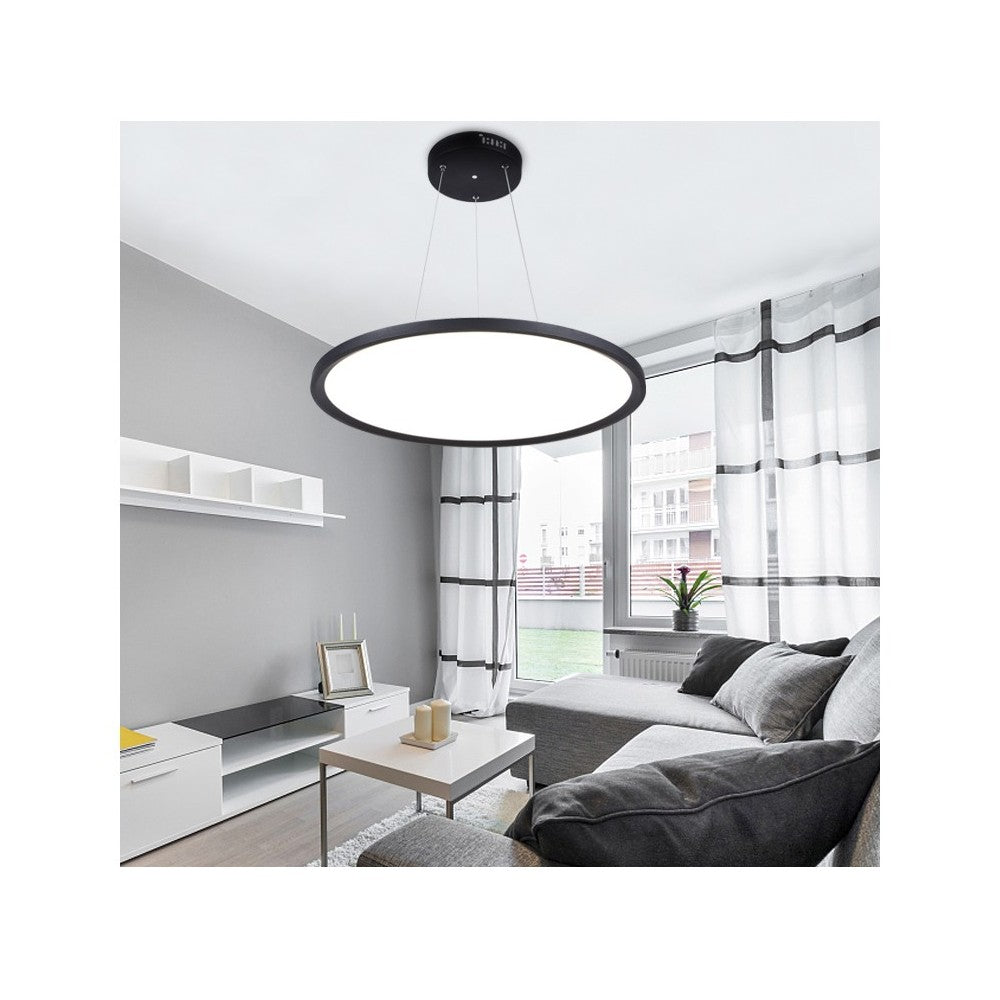 40W LED rundt panel, sort, Ø60 inkl. wireophæng - 4000lm, RA80