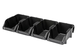 Plast lagerkassesæt m. vægbeslag, Sort - 103x165x75mm