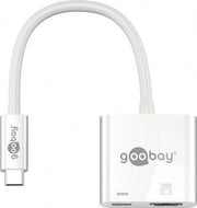 USB-C til HDMI PD adapter (4K) - USB-C ladeport, Hvid (15cm)