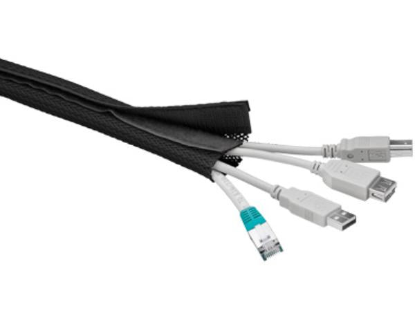 Kabelsok - Med velcro, Ø20-40mm, Sort (1,8m)