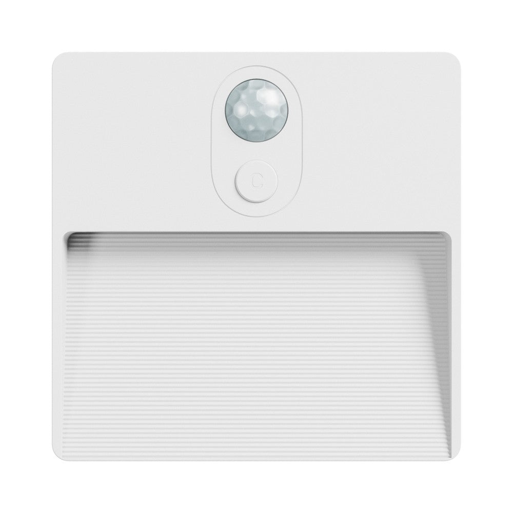 Lumina Pop lampe - 2-pak med RGBW+dim, PIR sensor, 500mAh batteri, USB-C opladning - hvid, 78x80x22