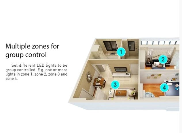 LEDlife rWave touch CCT fjernbetjening - 4 zoner, batteri, inkl. holder
