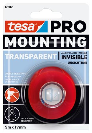 MONTERINGSTAPE PRO 66965 KLAR 5MX19MM