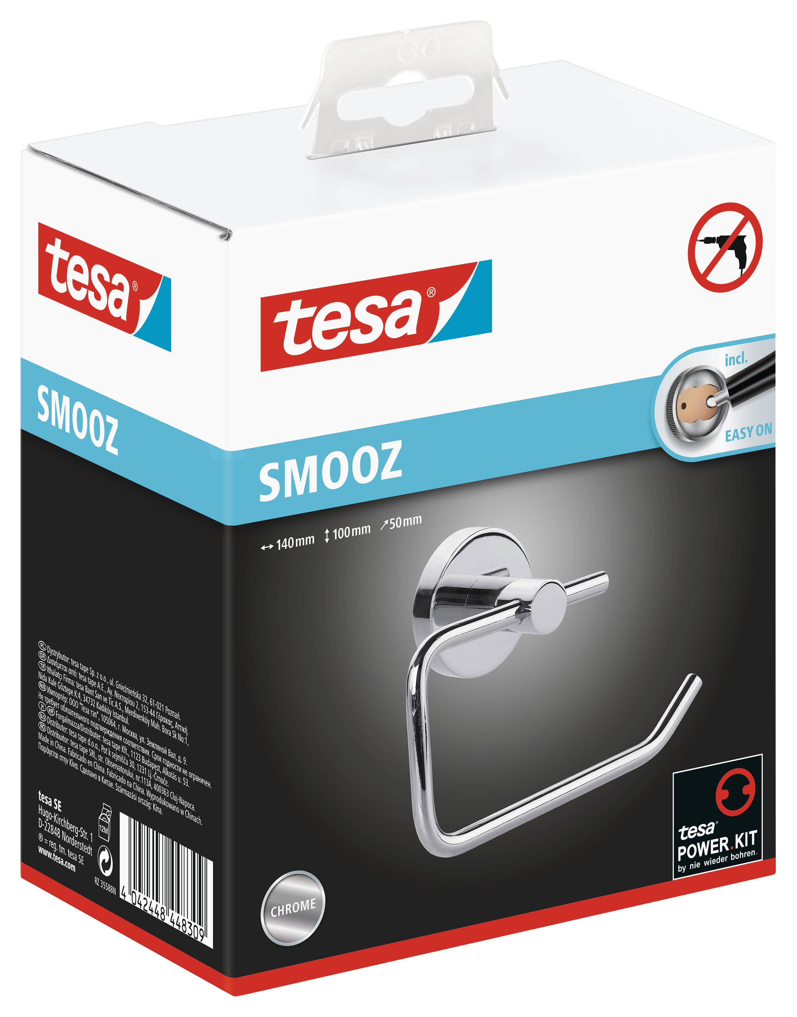 tesa® Smooz toiletpapirholder uden låg krom