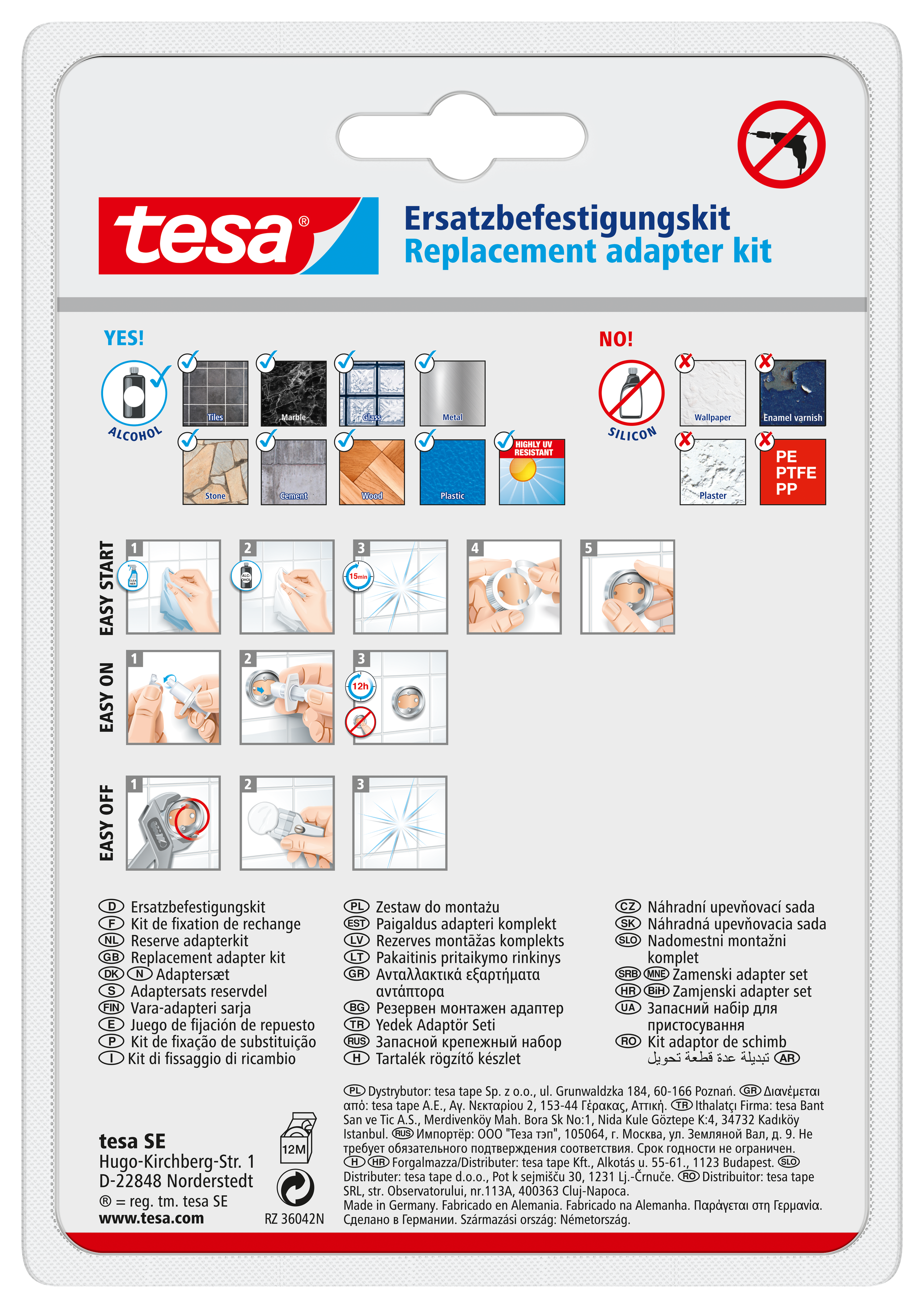 tesa® Ekstra adaptersæt BK43-2 til Aluxx og Draad serierne