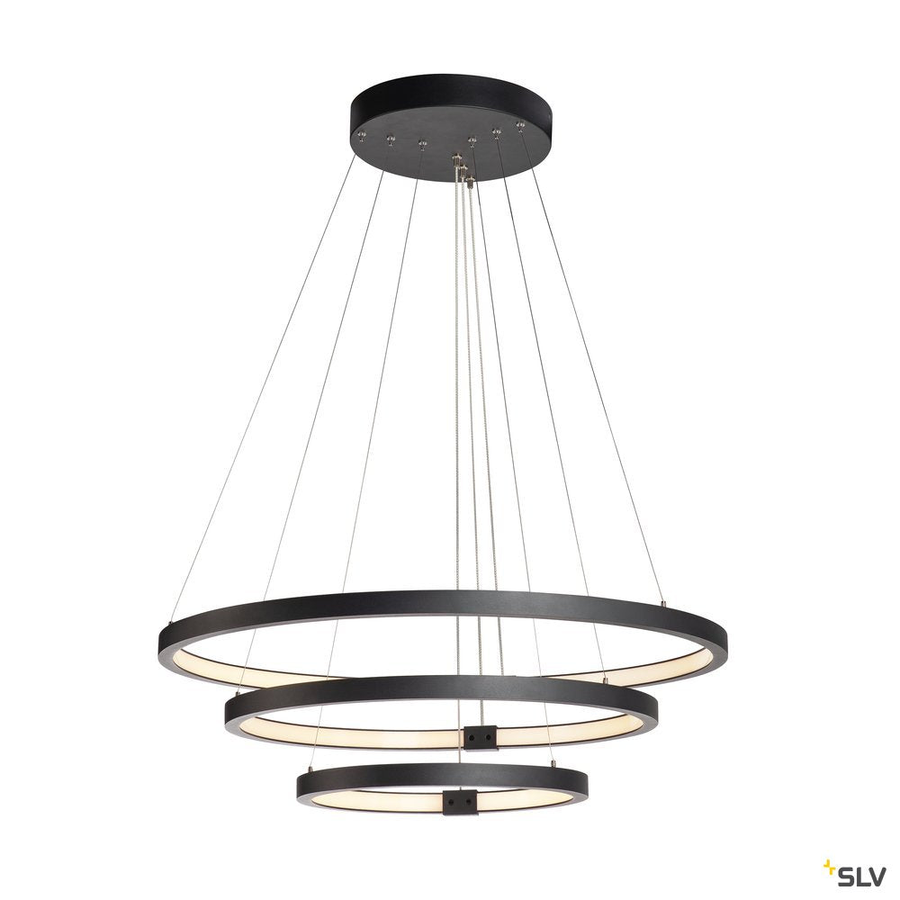 ONE TRIPLE DALI pendel, indendørs LED, sort