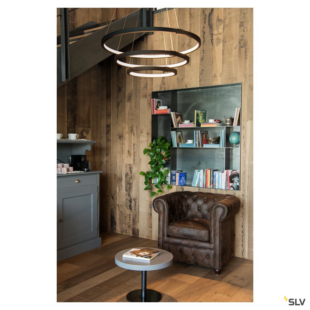 ONE TRIPLE DALI pendel, indendørs LED, sort