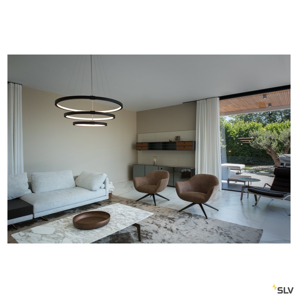 ONE TRIPLE DALI pendel, indendørs LED, sort