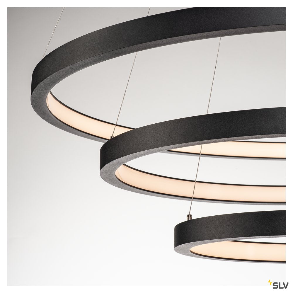 ONE TRIPLE DALI pendel, indendørs LED, sort