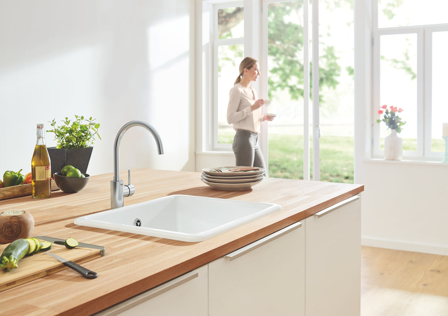 Grohe Concetto, Etgrebskøkkenbatteri, højt udløb, GROHE Zero