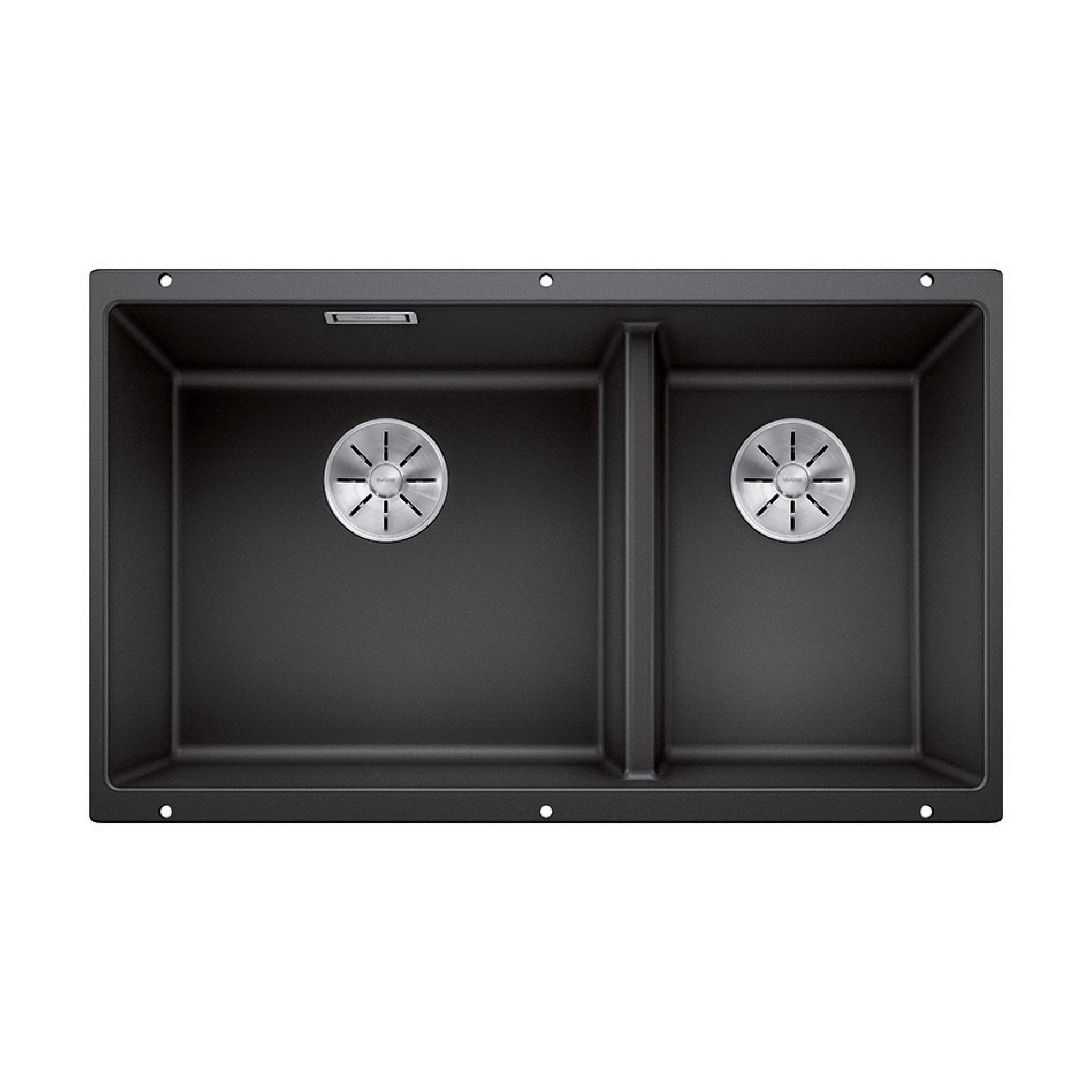 BLANCO SUBLINE 430/270-U UXI køkkenvask 75,5x46 SILGRANIT® sort
