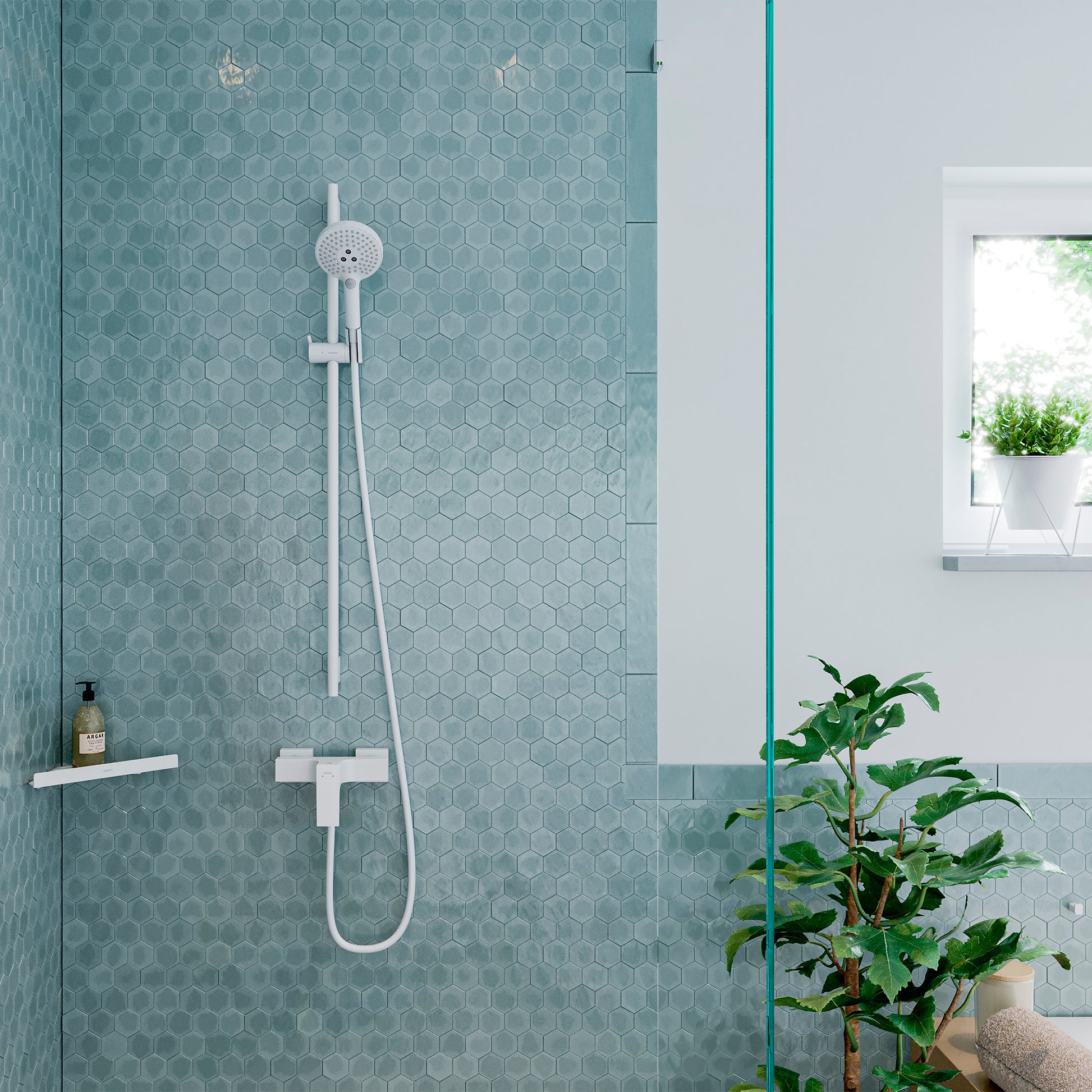 HANSGROHE hjørnehylde 305mm t/hjørne white