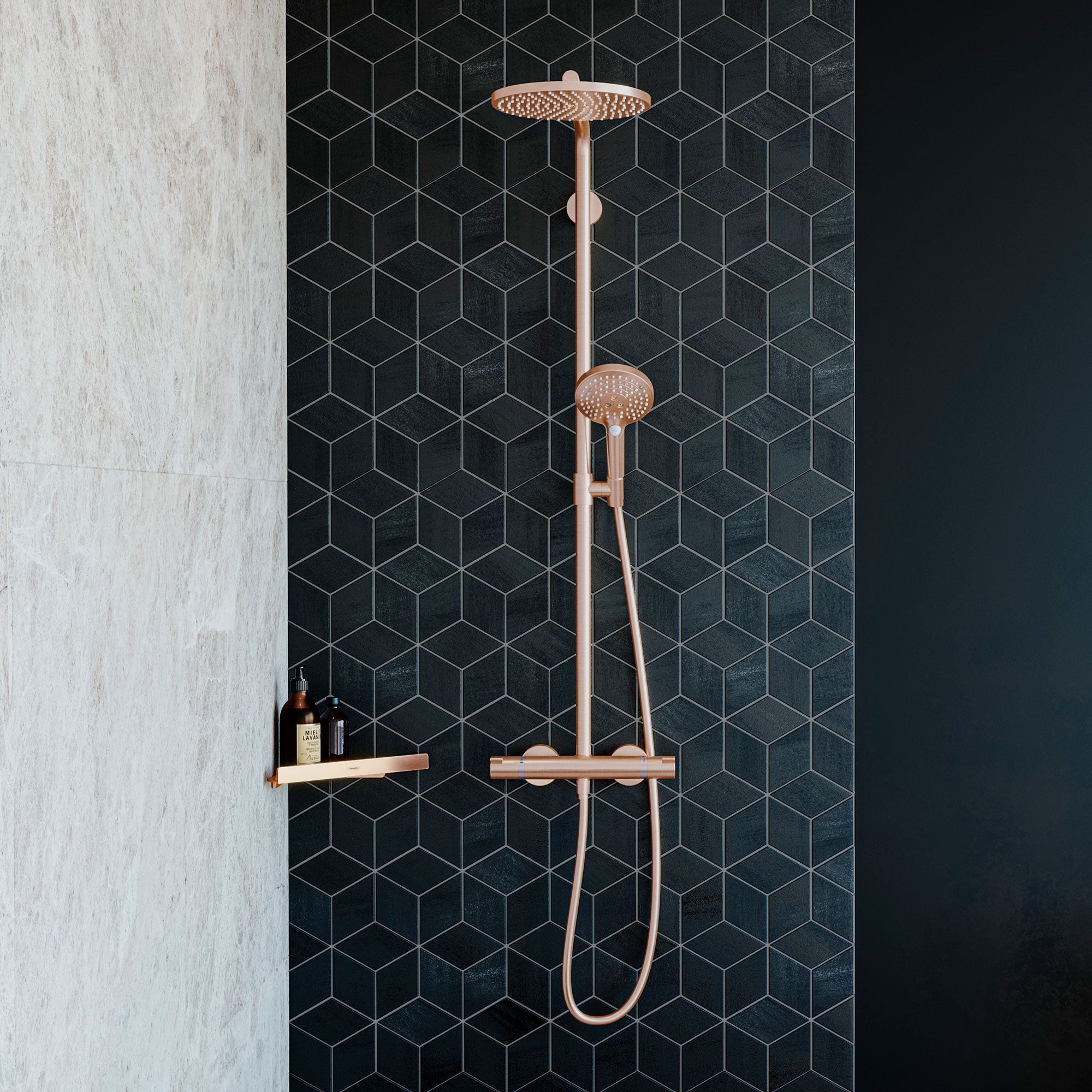 Hansgrohe AddStoris hjørnehylde 305mm, børstet bronze