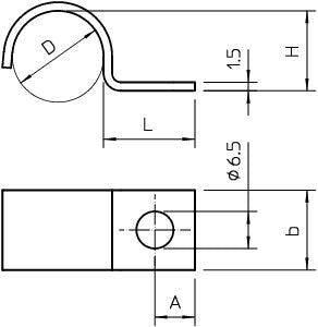 Kabelbøjle 1015 G 14 mm, 1-lap, galvanisk forzinket (100)
