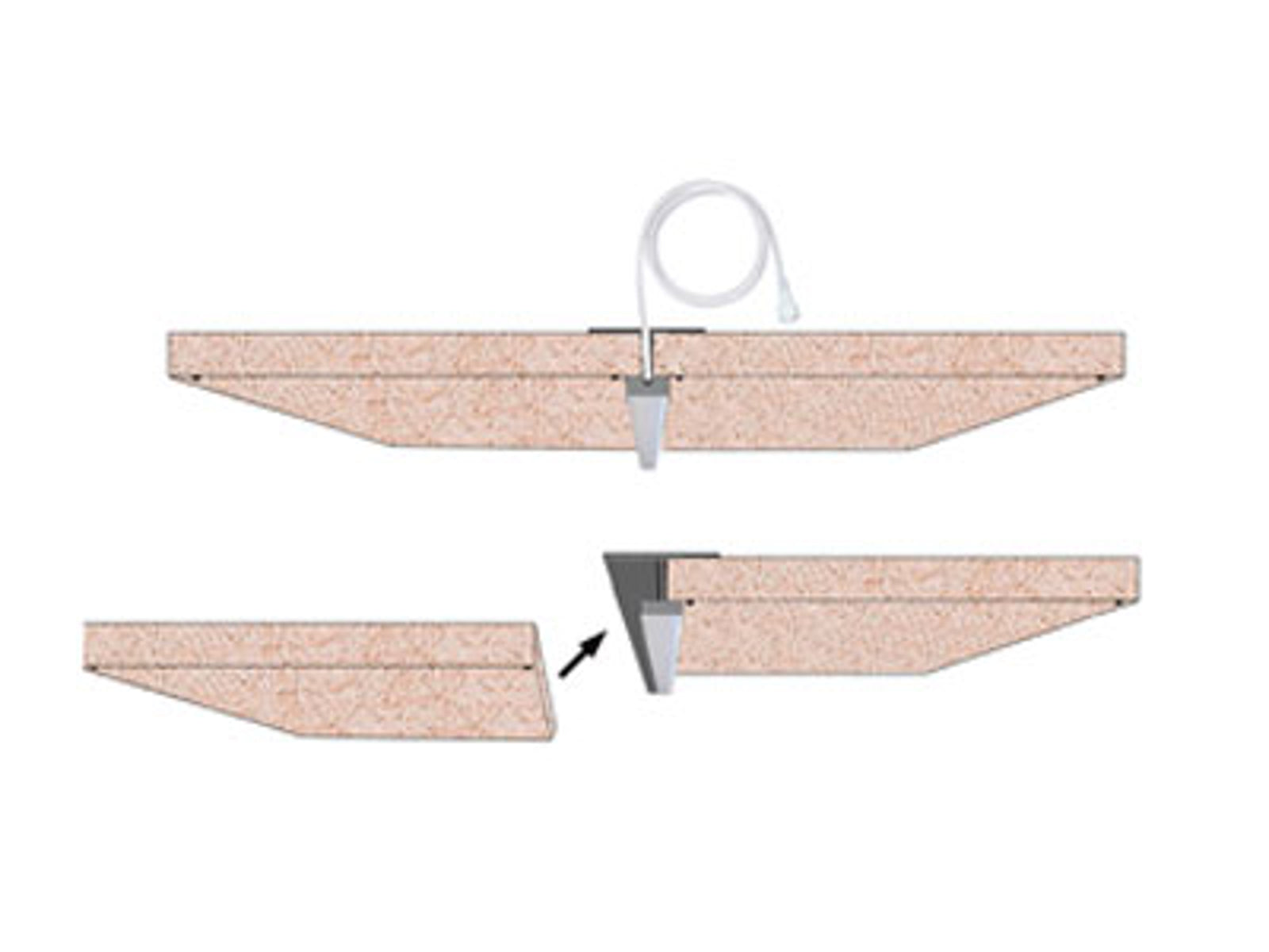 Green-ID LED Troldtekt CCT Lysskinne 120 cm, underforsænket med 10M kabel