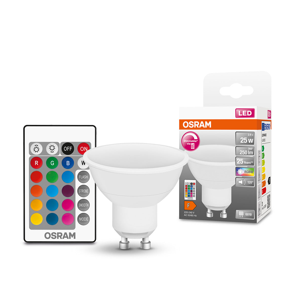 LED PAR16 REM 4,2W/RGBW (25W) GU10 DÆMP