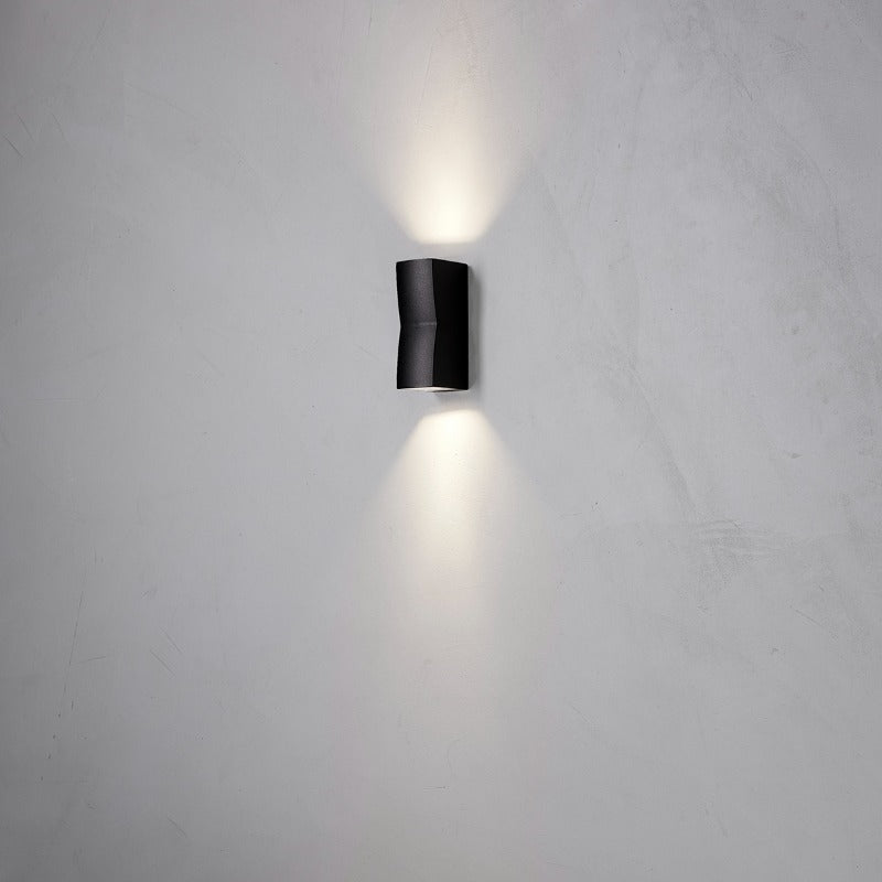 Væglampe ASK udendørs, sort, up/downlight