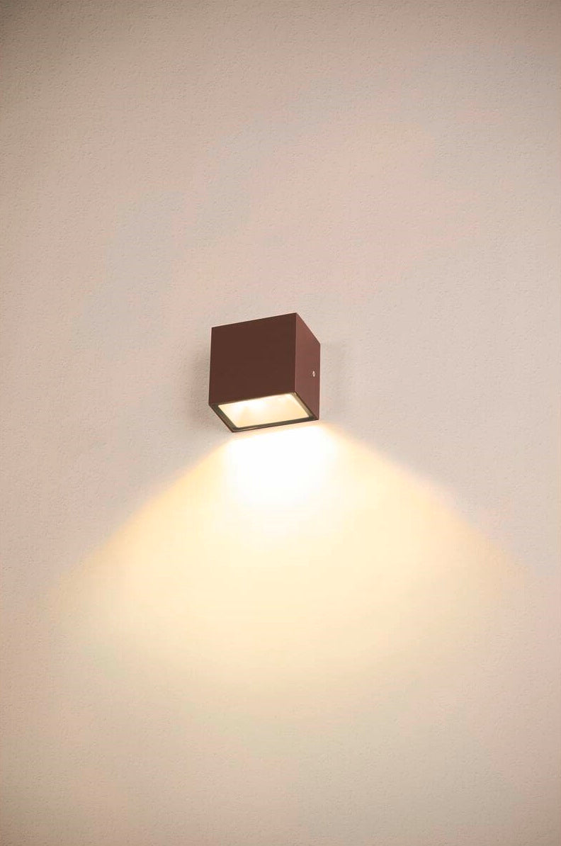 SITRA S WL SINGLE, udendørs LED væg påbyg, rustfarv CCT 3000/4000K