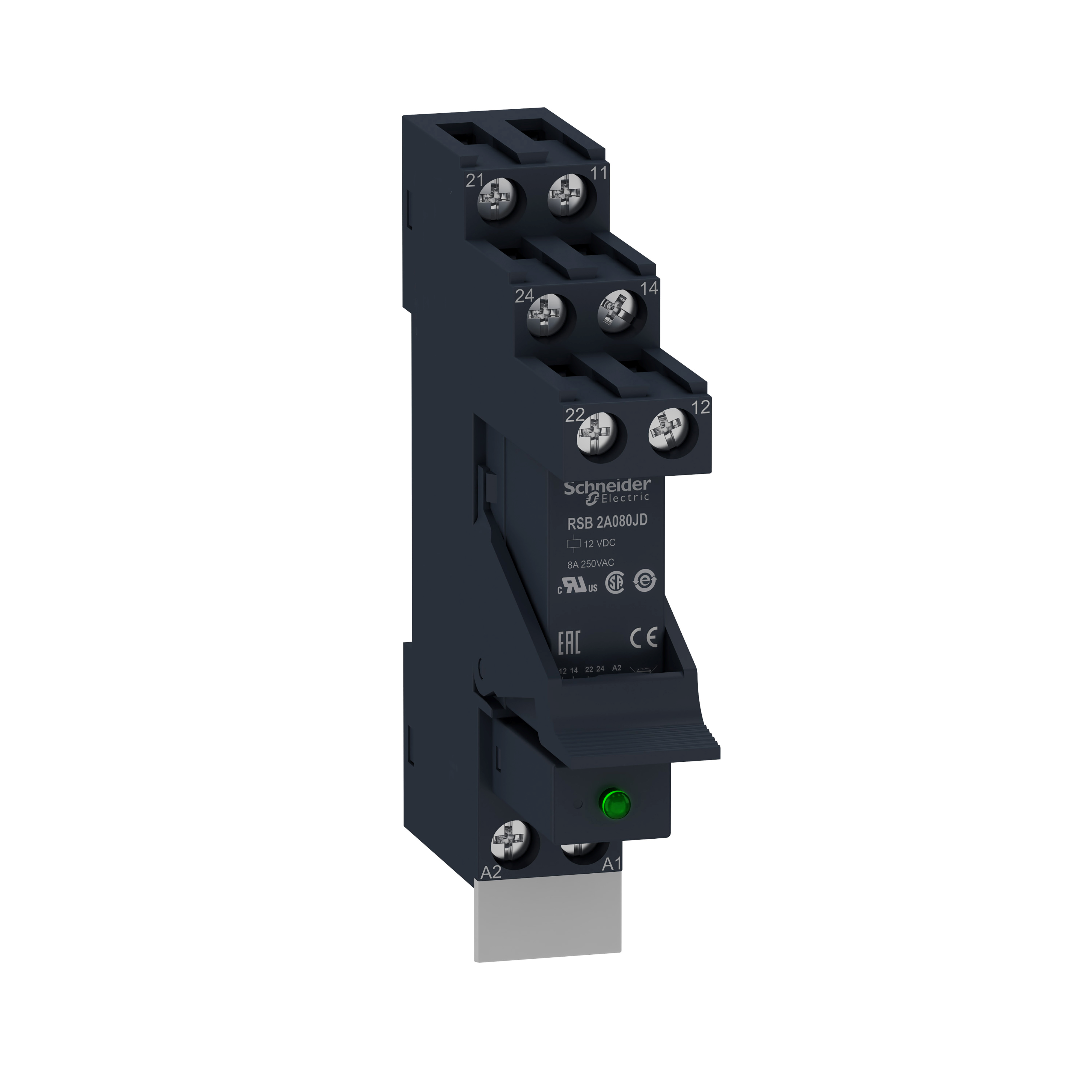 RSB RELÆ M/SOKKEL 2C/O 8A 12VDC