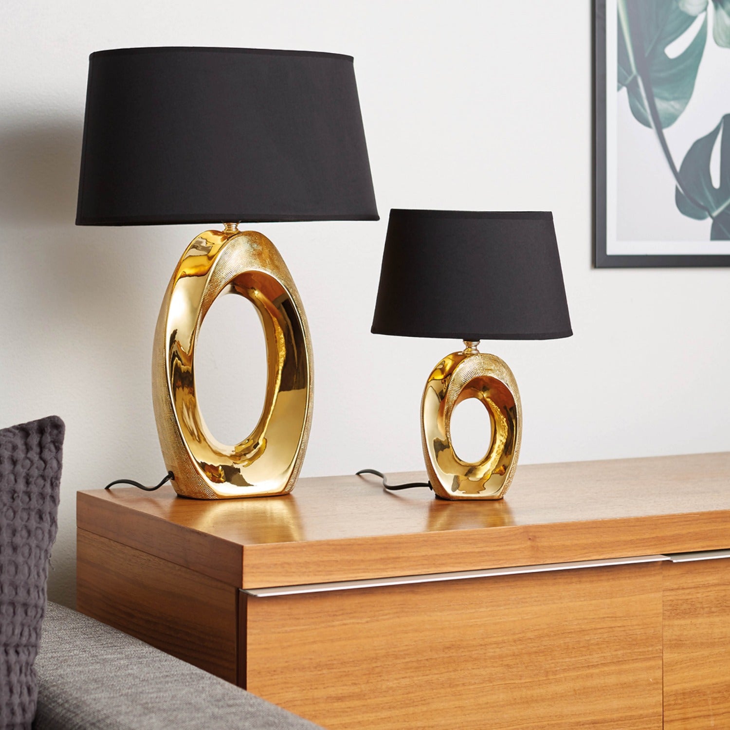 Taba Bordlampe 33Cm guld/sort
