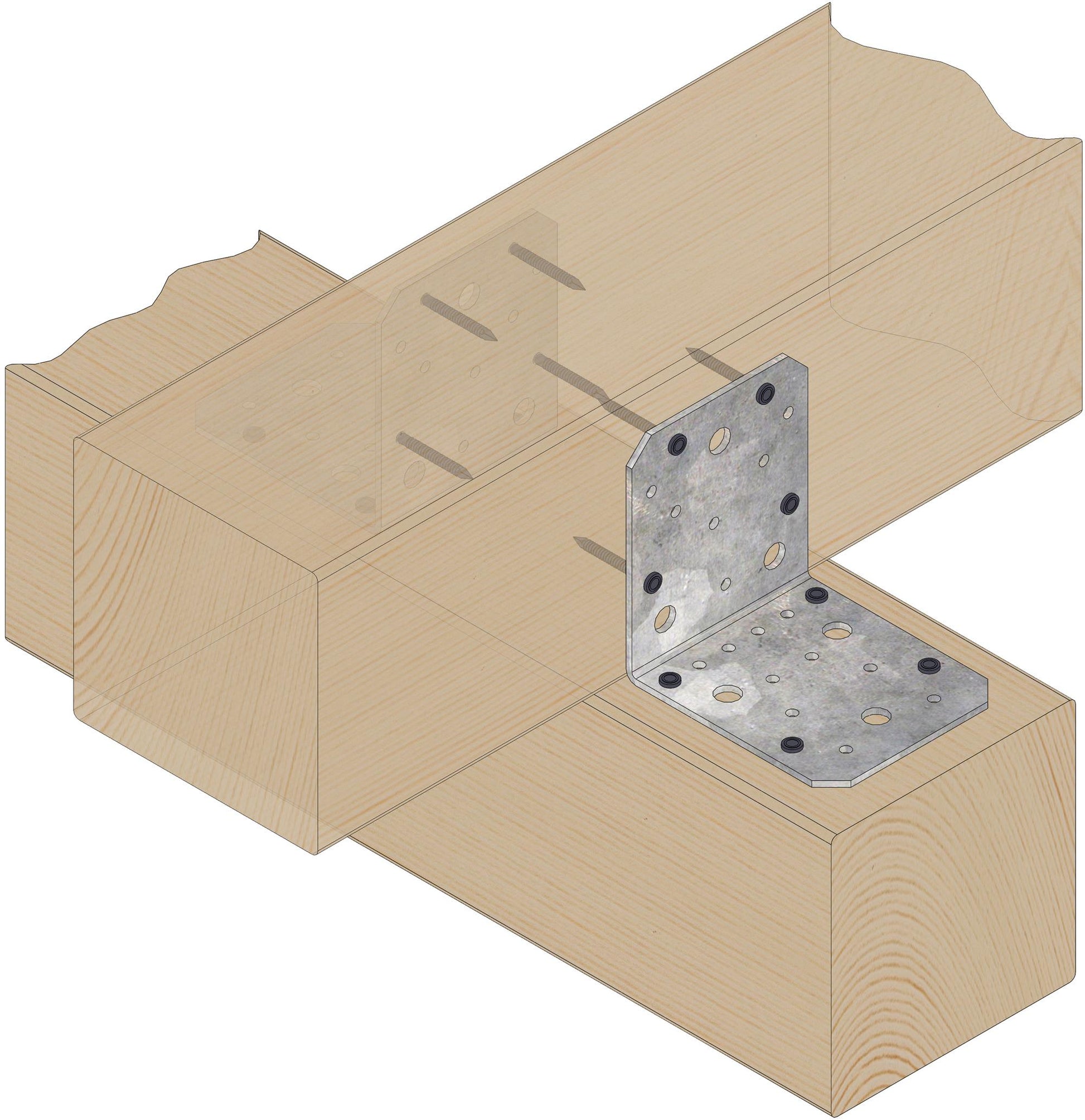 Vinkelbeslag V3, 105 x 105 x 90 x 3,0 mm, FZB, 35 stk.