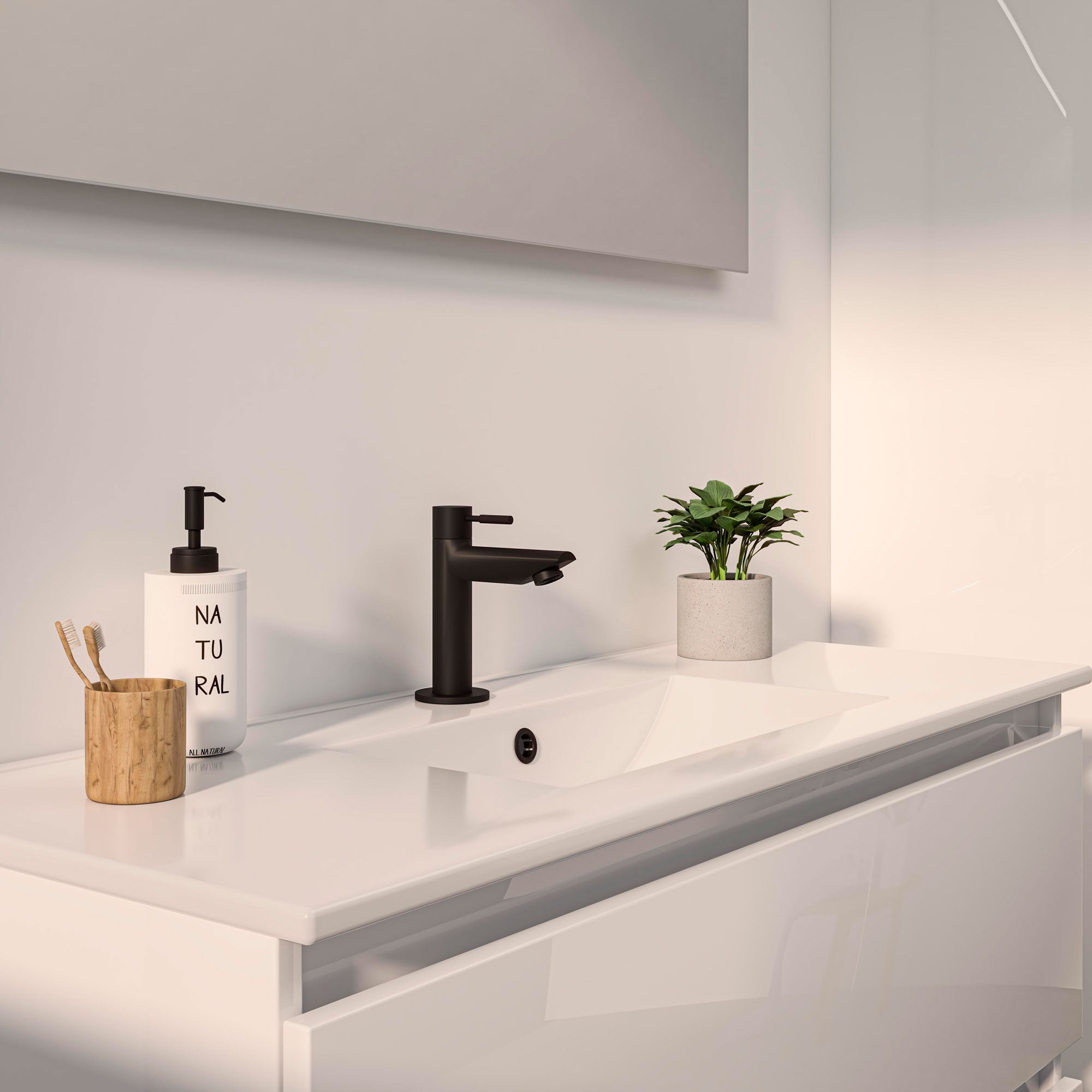 Sanibell Basicline grebsfri møbelsæt 101x46,5cm hvid højglans