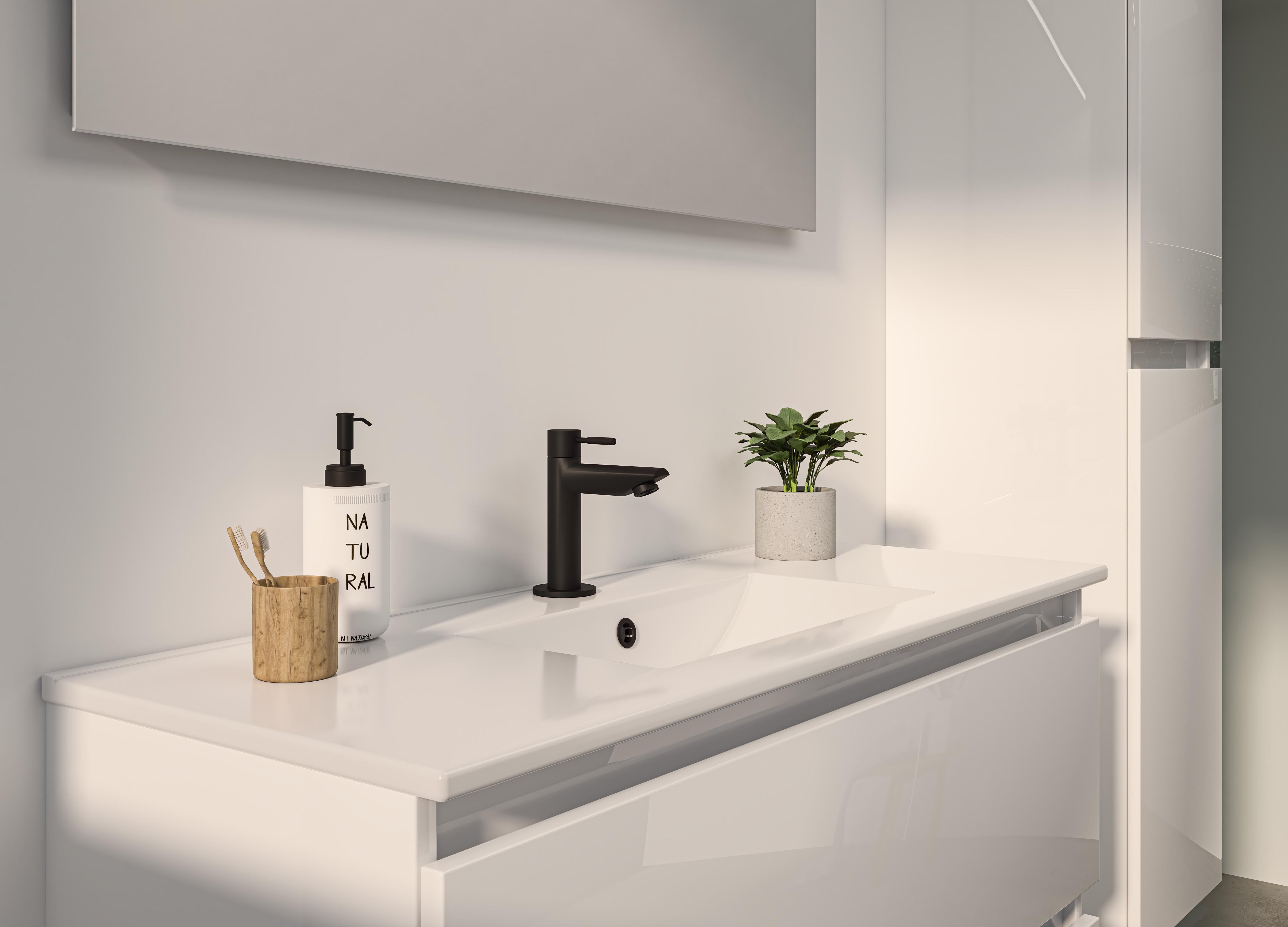 Sanibell Basicline grebsfri møbelsæt 101x46,5cm hvid højglans
