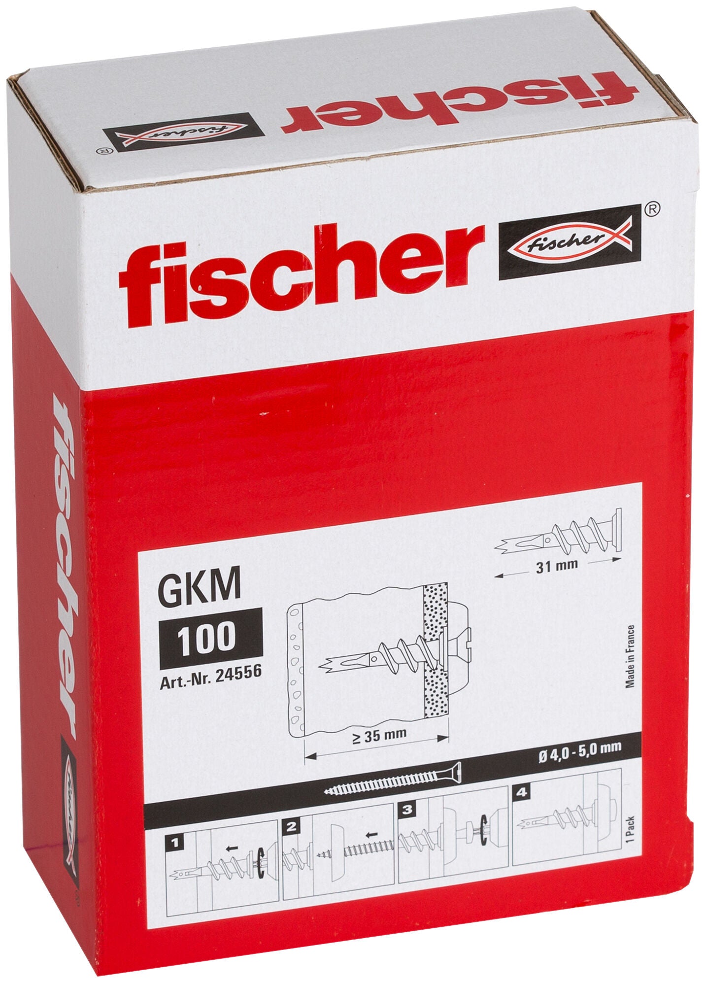 Gipsdybel GKM Ø4-5 x 31 mm, 100 stk.