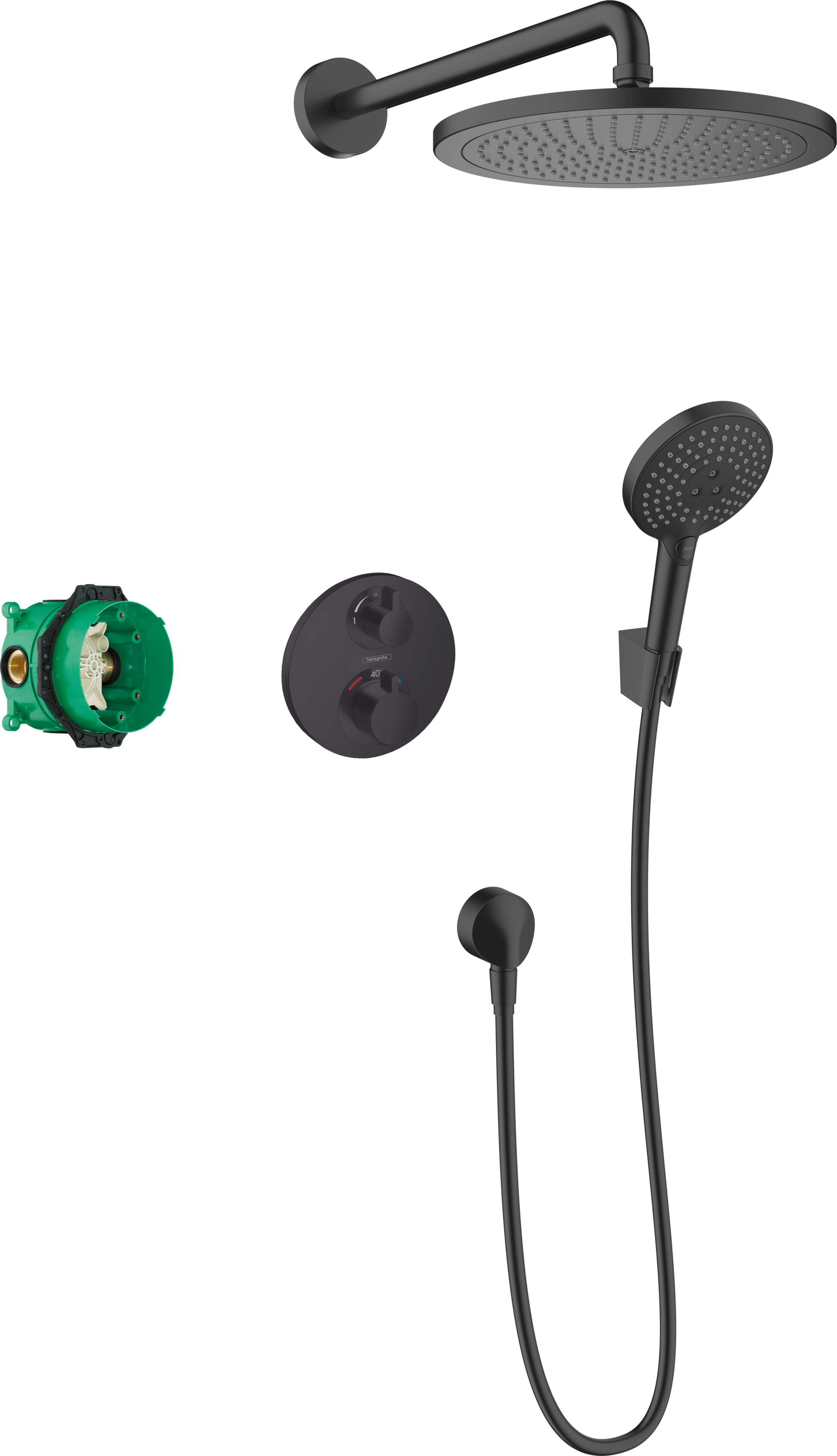 Hansgrohe indbygningssæt ø280mm m/IBOX u/lækagesikring m/hoved/h