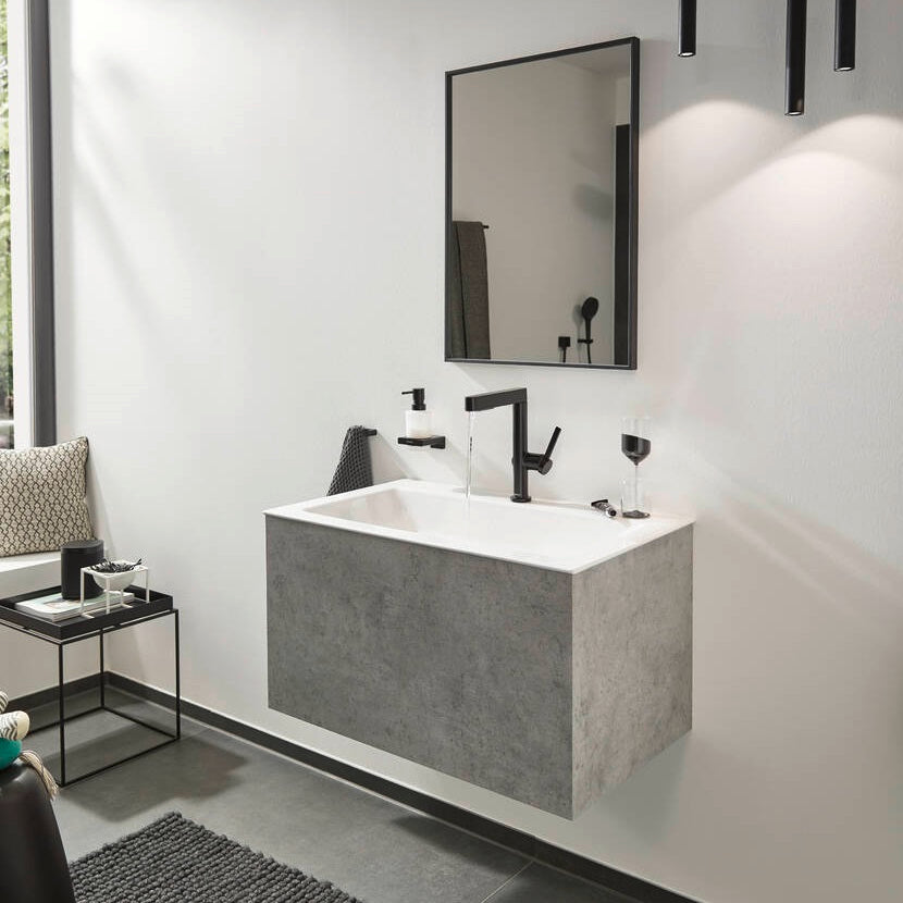 Hansgrohe Finoris håndvaskarmatur 191mm m/udtræksbruser & push-open BV, mat sort